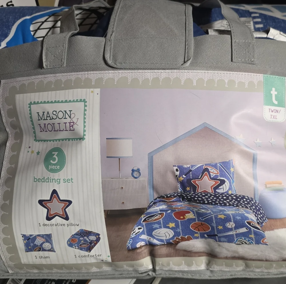 Mason & Mollie Sports 3-piece Bedding Set TWIN/TXL,  NWT